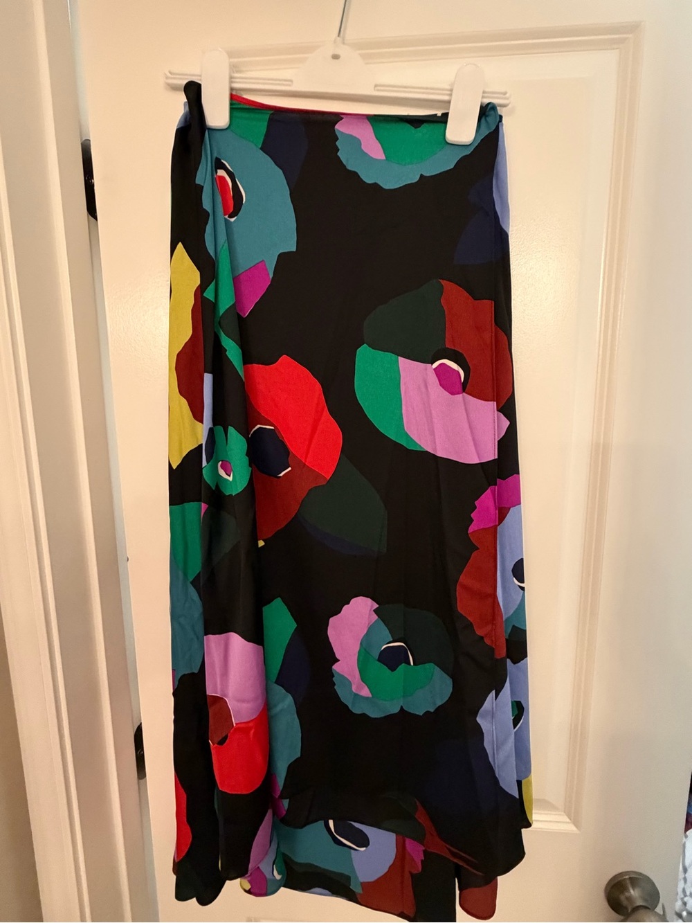 kate spade Black Maxi Skirt with Bold Multicolor Floral Print